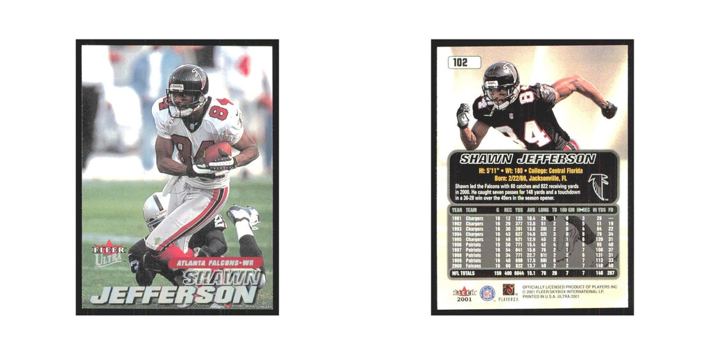 Shawn Jefferson 2001 Fleer Ultra #102 Atlanta Falcons Football Card NM