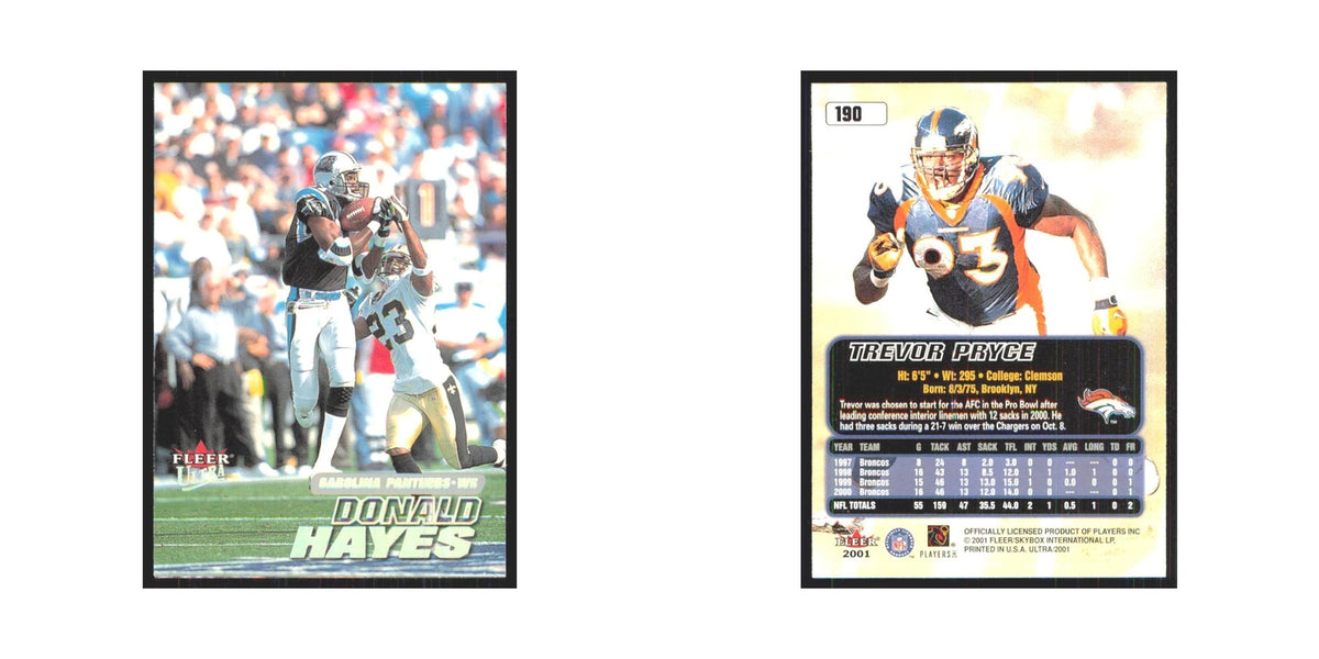 Trevor Pryce 2001 Fleer Ultra #190 Carolina Panthers Football Card NM