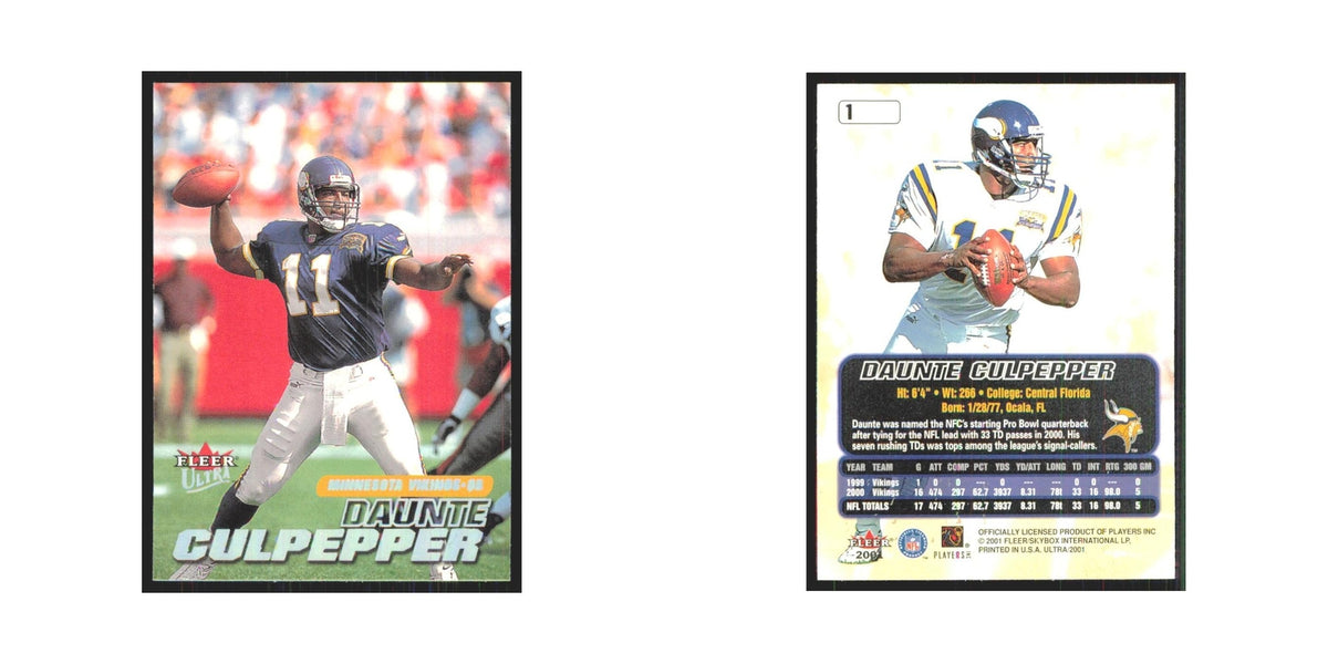 Daunte Culpepper 2001 Fleer Ultra #1 Minnesota Vikings Football Card NM