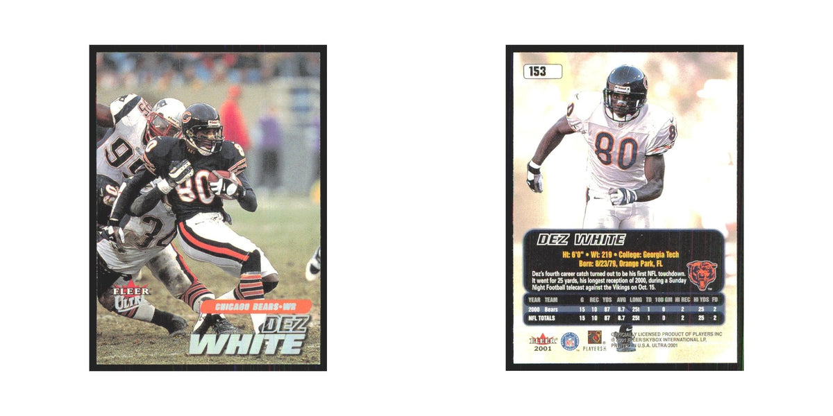Dez White 2001 Fleer Ultra #153 Chicago Bears Football Card NM