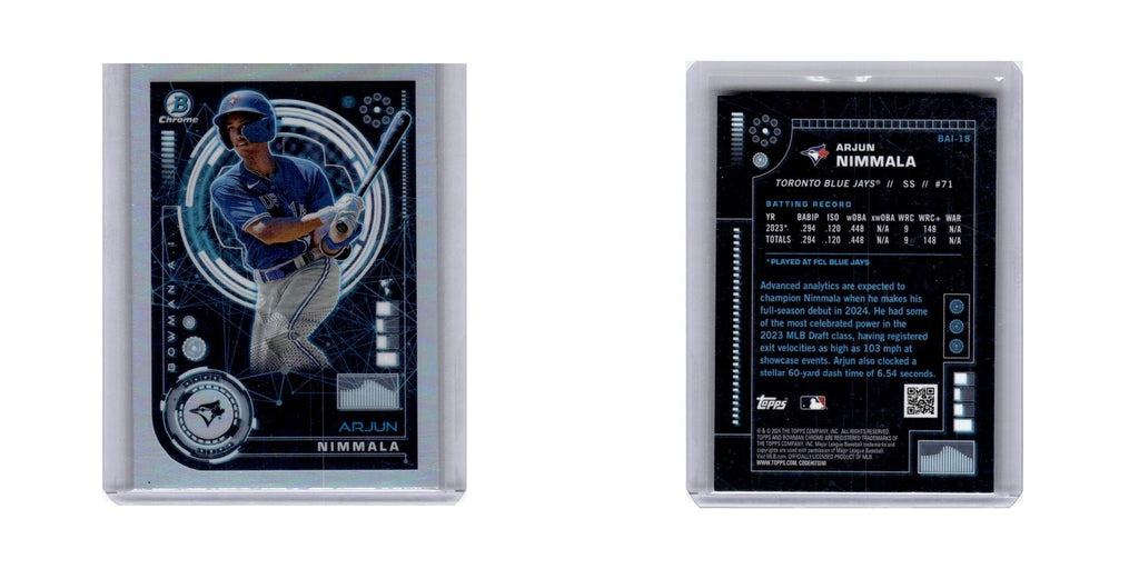 Arjun Nimmala 2024 Bowman Chrome #BAI18 Toronto Blue Jays Baseball Card NM