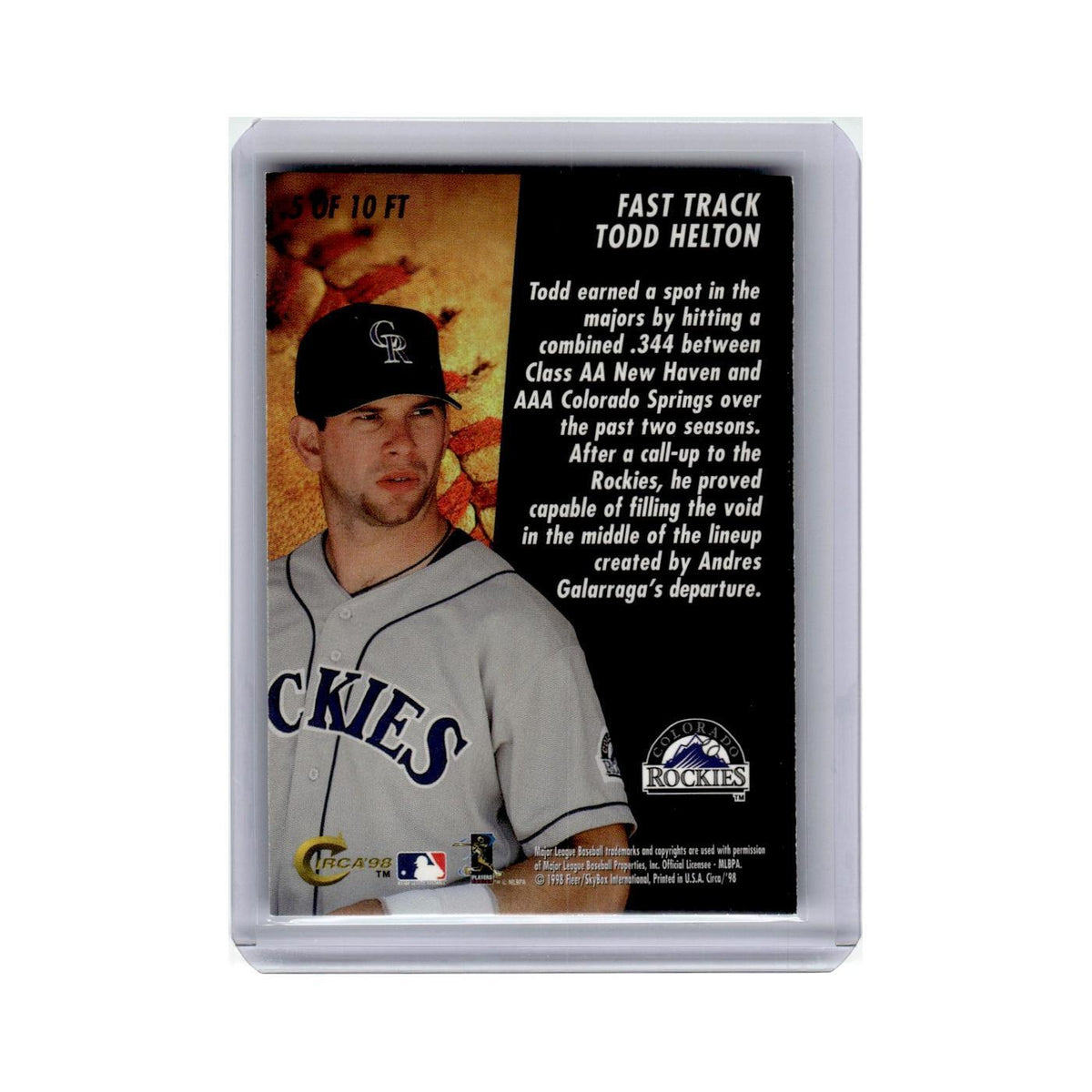 Todd Helton 1998 Circa Thunder #5FT Colorado Rockies Baseball Card NM