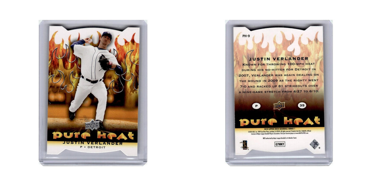 Justin Verlander 2010 Upper Deck Pure Heat #PH9 Detroit Tigers Baseball Card NM