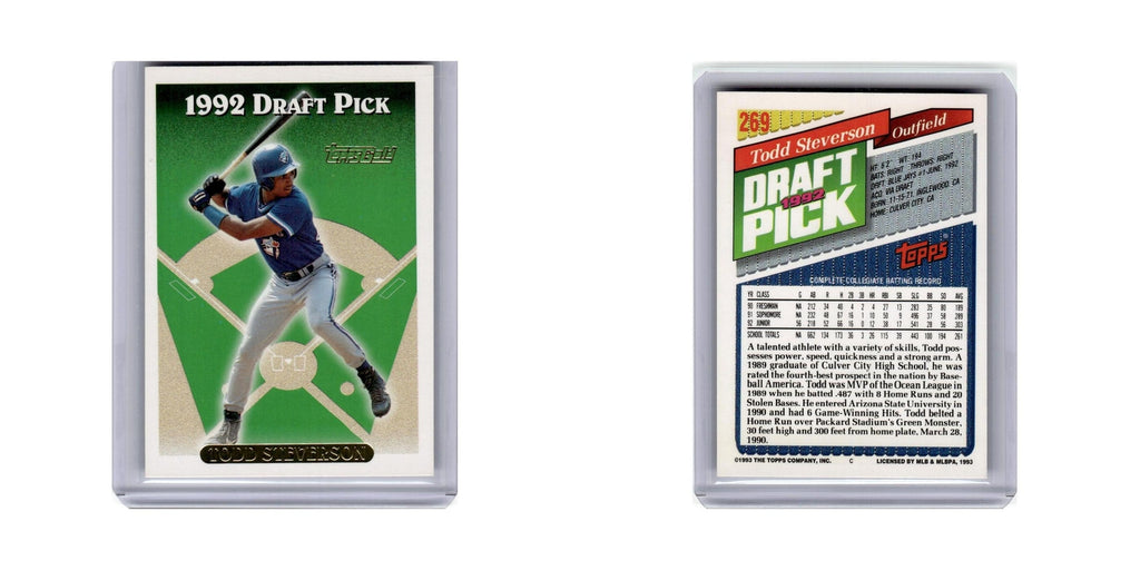 Todd Steverson 1993 Topps #269 Toronto Blue Jays Baseball Card NM