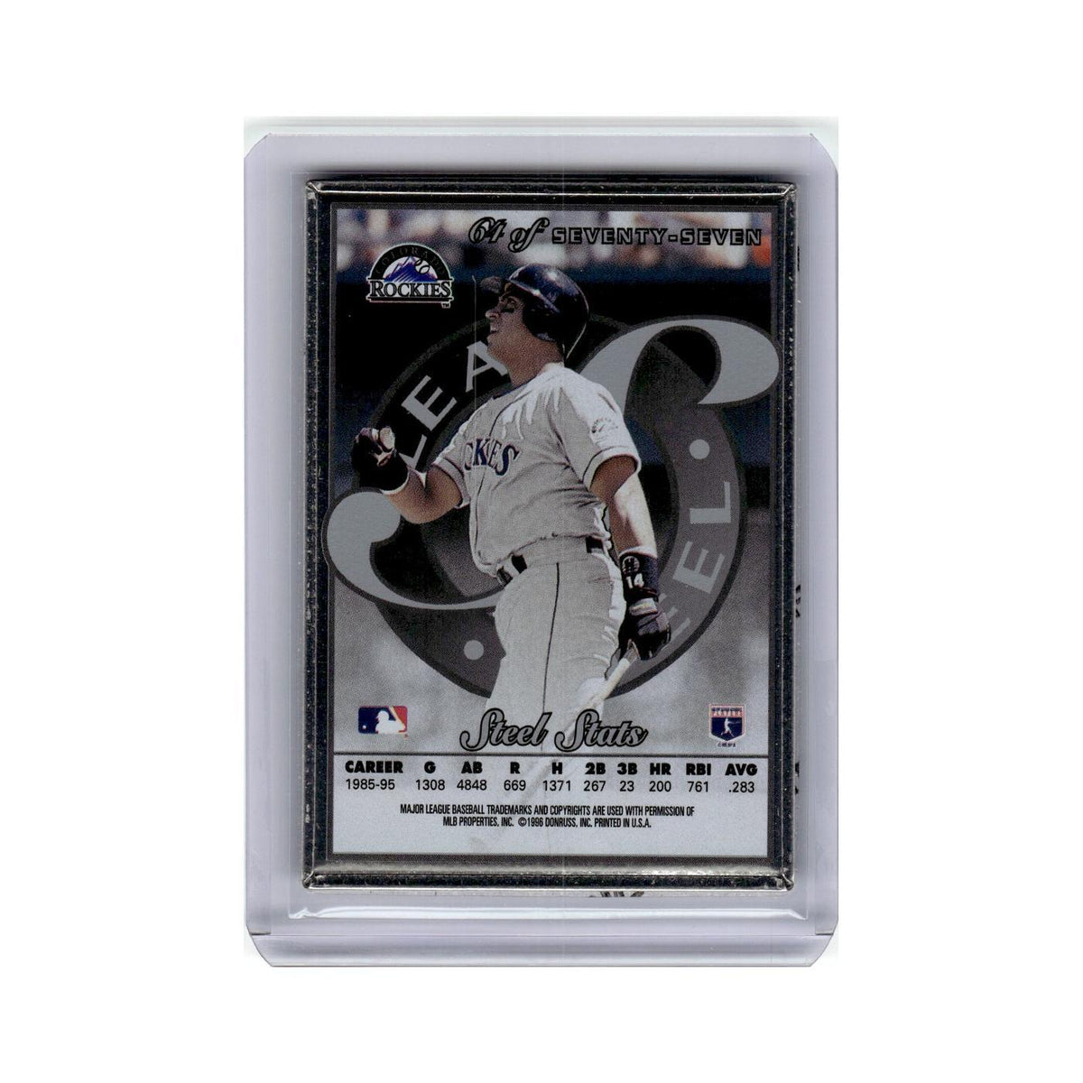 Andres Galarraga 1996 Leaf Steel #64 Colorado Rockies Baseball Card NM