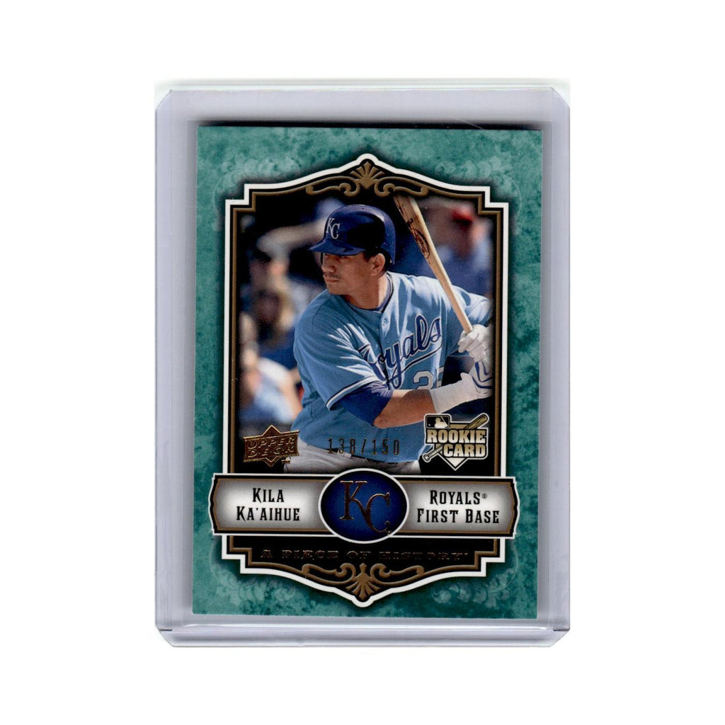 Kila Ka'aihue #/150 2009 Upper Deck A Piece of History Green #120 Royals NM