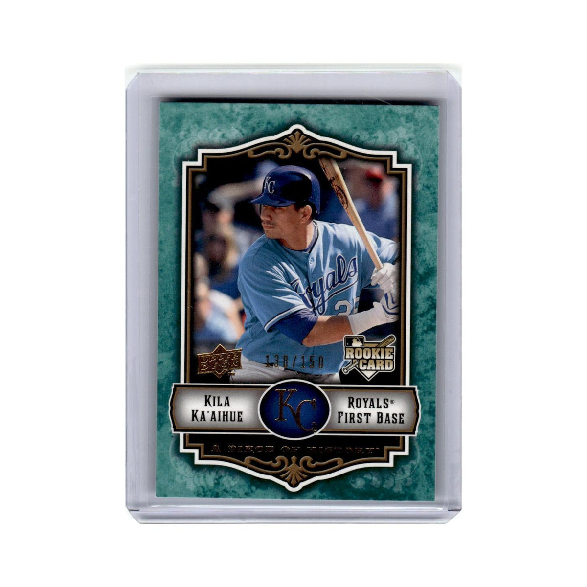 Kila Ka'aihue #/150 2009 Upper Deck A Piece of History Green #120 Royals NM