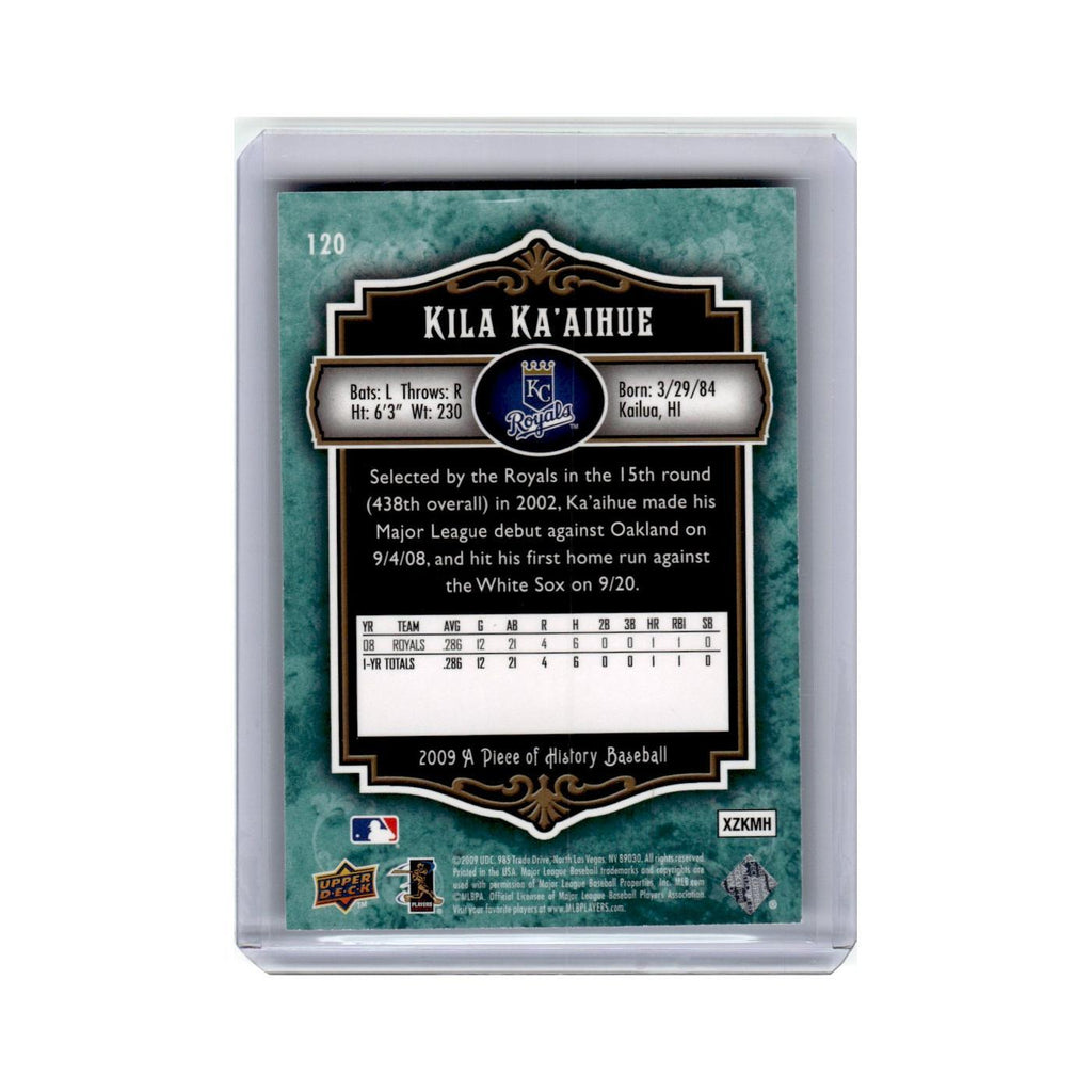 Kila Ka'aihue #/150 2009 Upper Deck A Piece of History Green #120 Royals NM