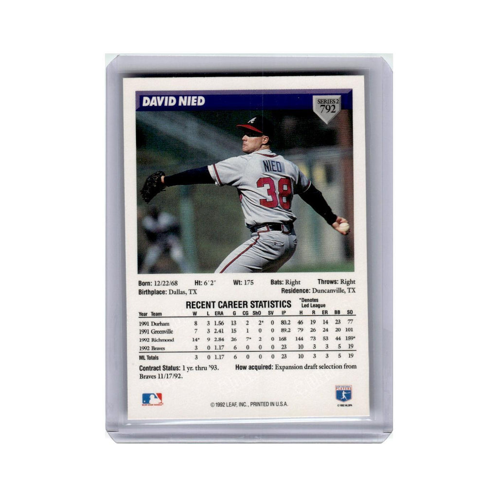 David Nied Rookie 1993 Donruss #792 Colorado Rockies Baseball Card NM