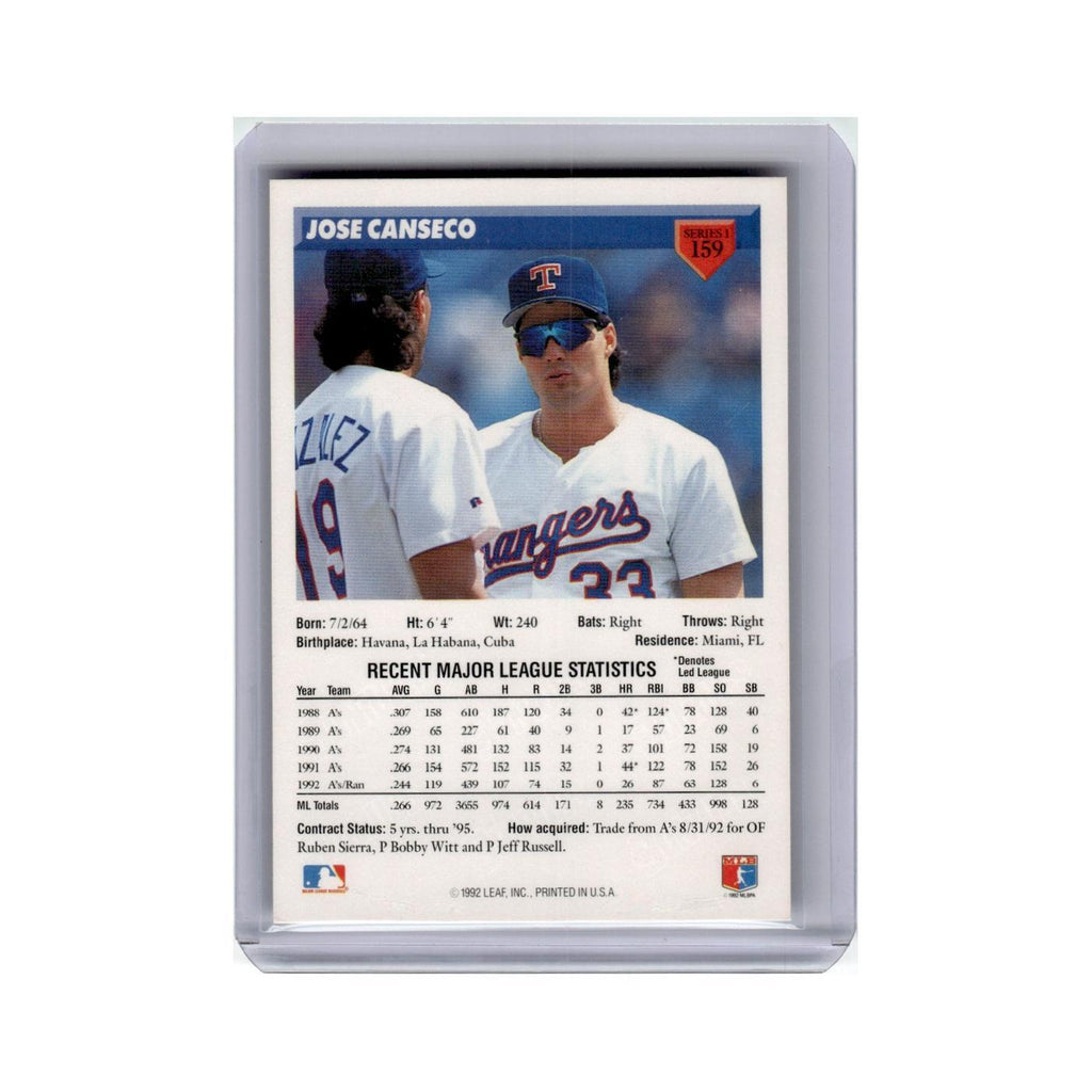 Jose Canseco 1993 Donruss #159 Texas Rangers Baseball Card NM
