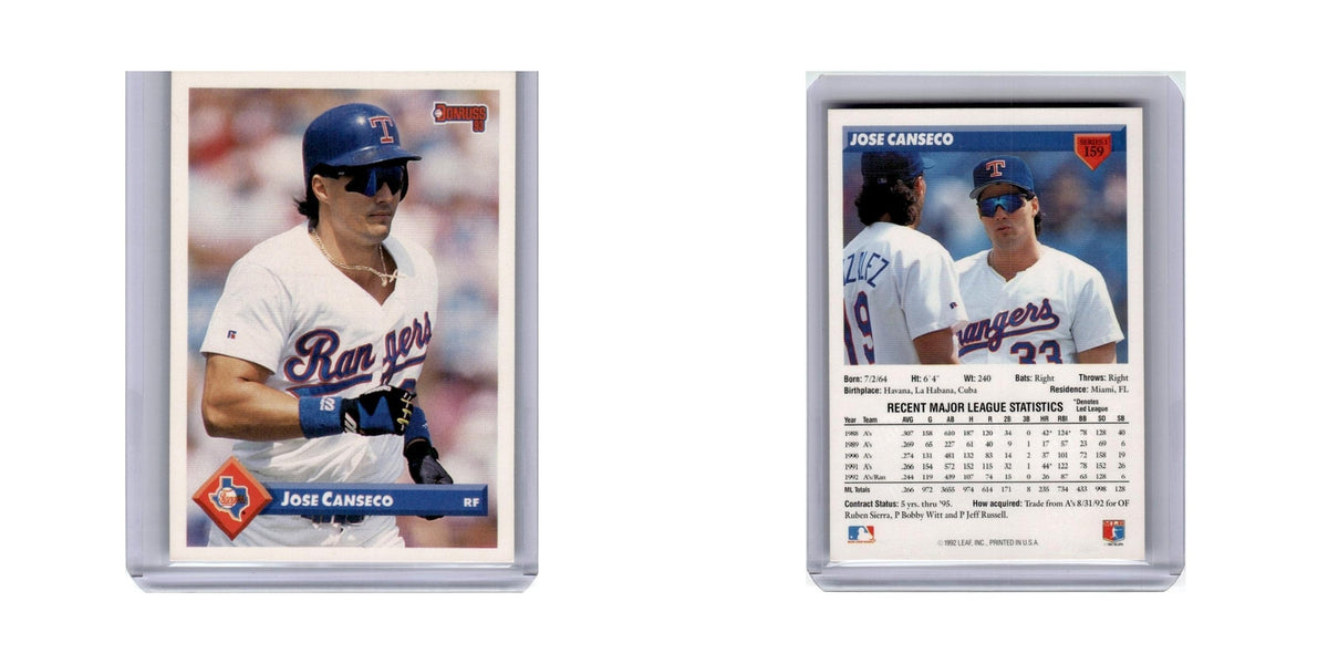 Jose Canseco 1993 Donruss #159 Texas Rangers Baseball Card NM