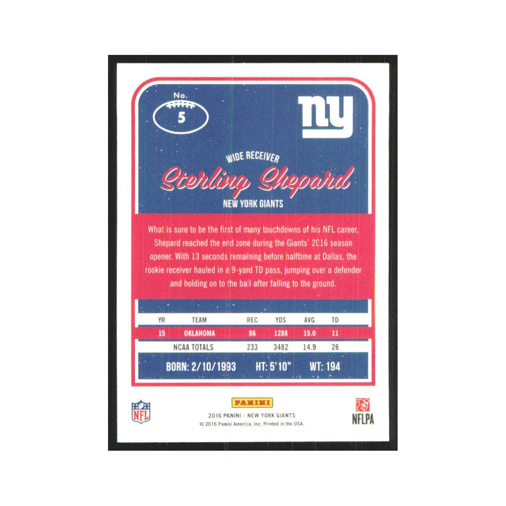 2016 Donruss Sterling Shepard Giants #5