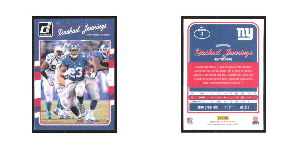 2016 Donruss Rashad Jennings Giants #3