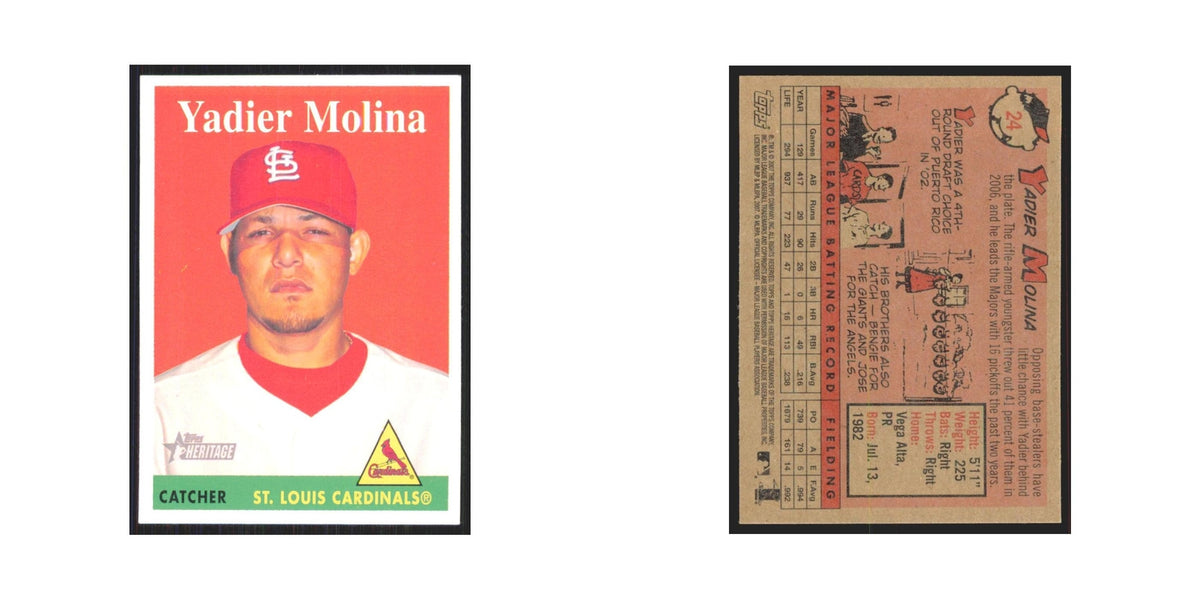 Yadier Molina 2007 Topps Heritage #24 St. Louis Cardinals Baseball Card NM