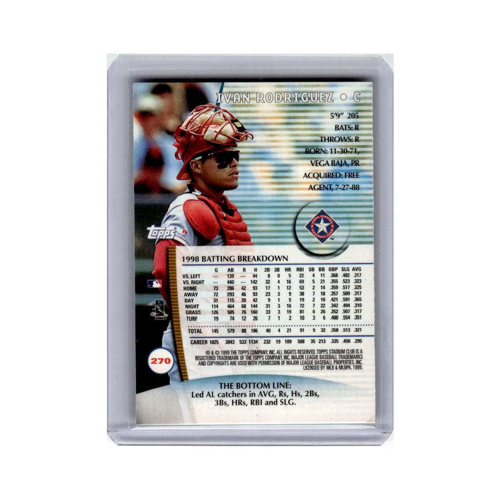 Ivan Rodriguez 1999 Stadium Club #270 Texas Rangers Baseball Card NM