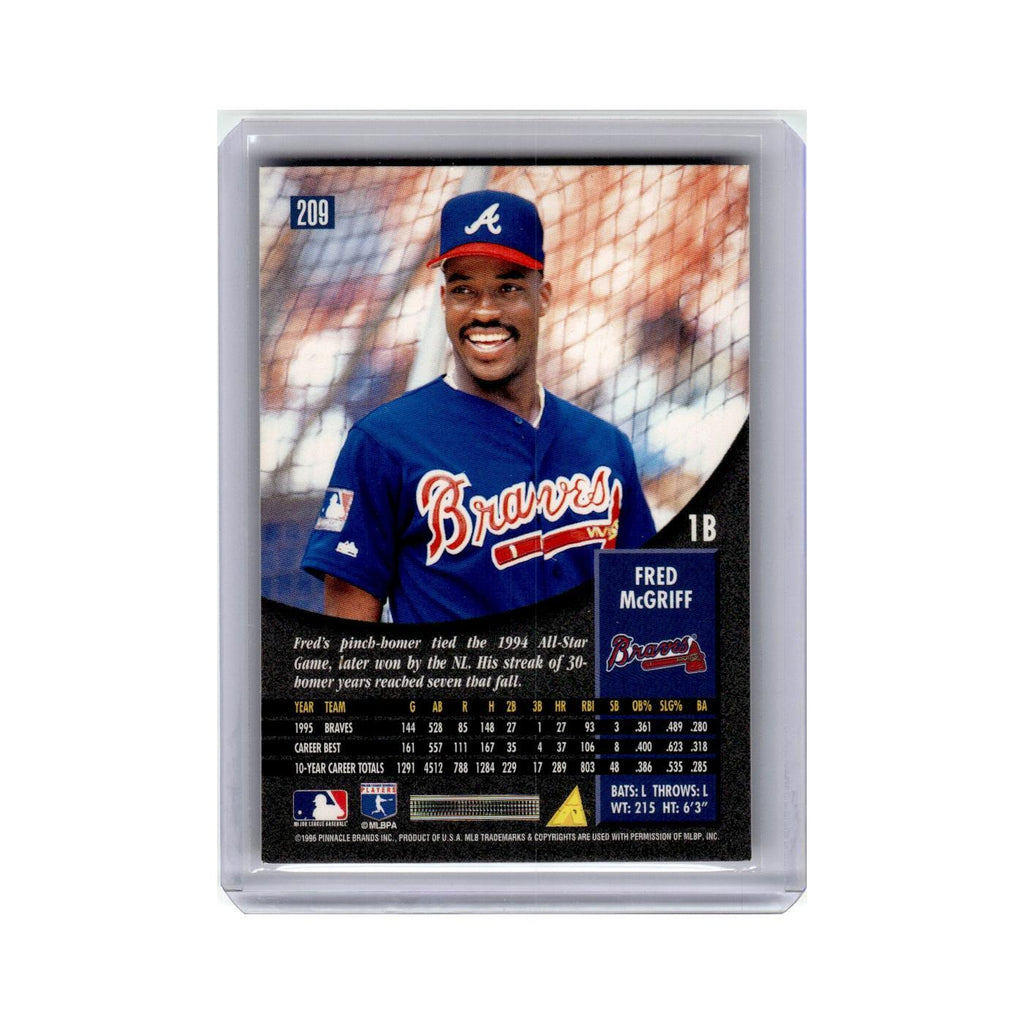 Fred McGriff 1996 Pinnacle #209 Atlanta Braves Baseball Card NM