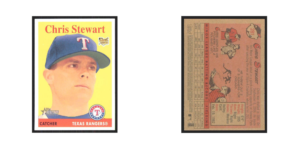 Chris Stewart Rookie 2007 Topps Heritage #281 Texas Rangers Baseball Card NM