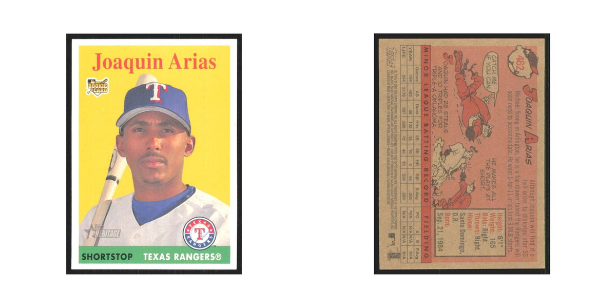 Joaquin Arias Rookie 2007 Topps Heritage #462 Texas Rangers Baseball Card NM