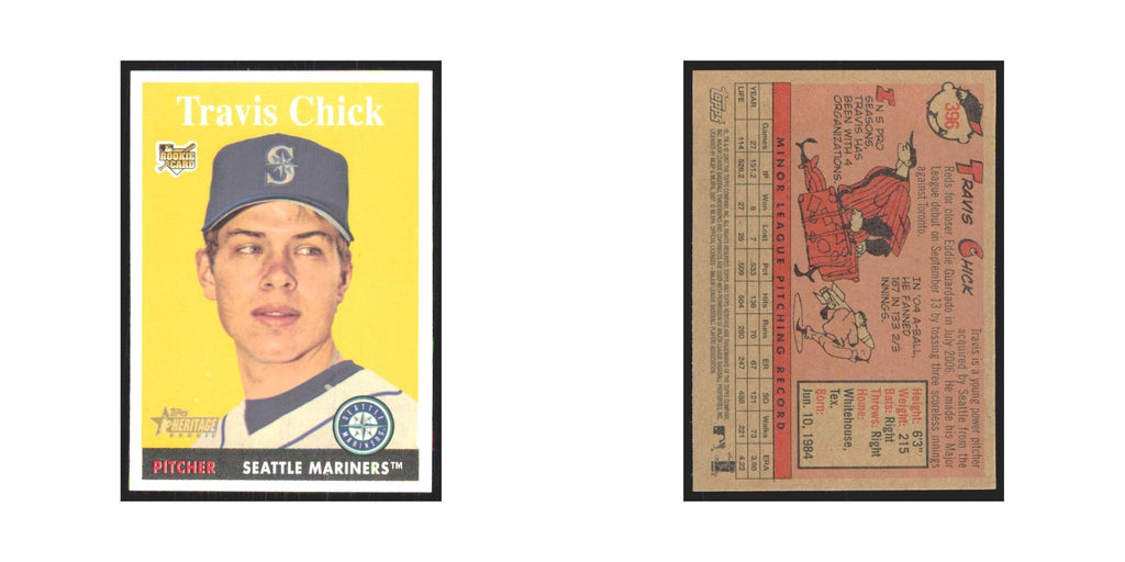 Travis Chick Rookie 2007 Topps Heritage #396 Seattle Mariners Baseball Card NM