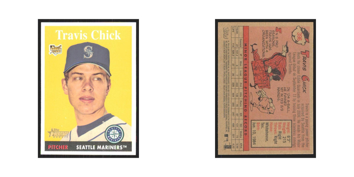 Travis Chick Rookie 2007 Topps Heritage #396 Seattle Mariners Baseball Card NM