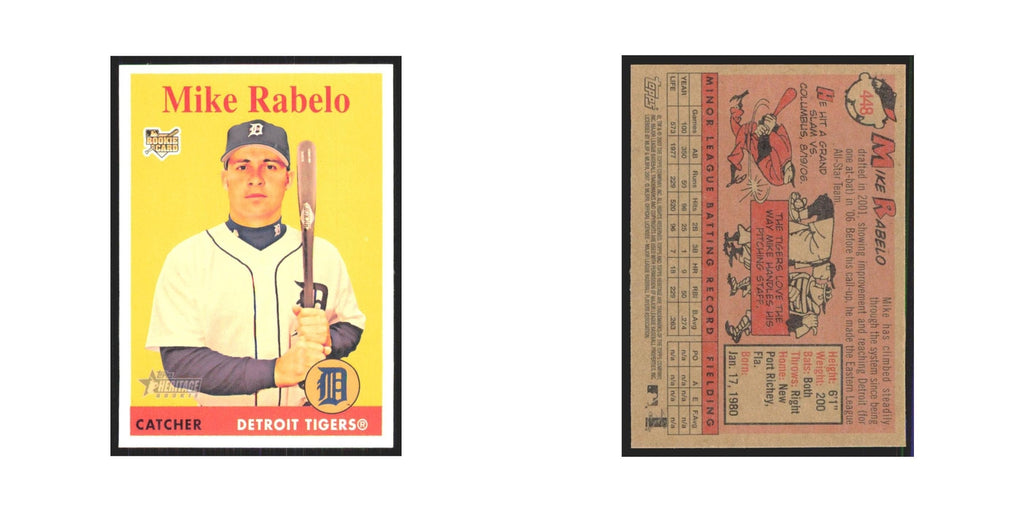 Mike Rabelo Rookie 2007 Topps Heritage #448 Detroit Tigers Baseball Card NM
