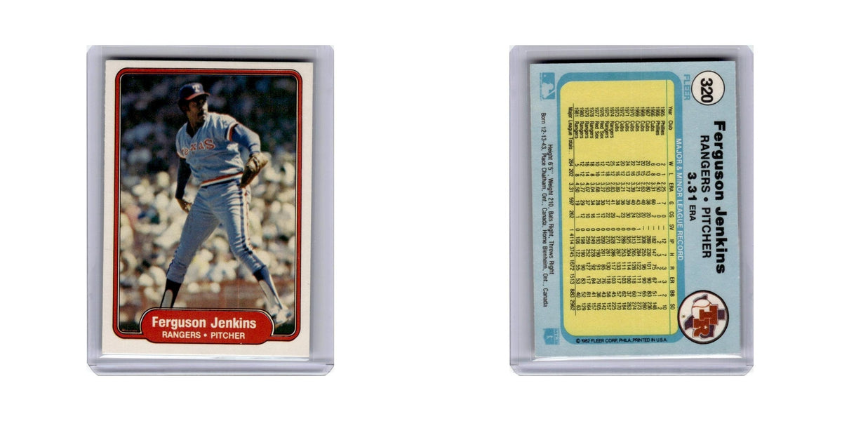 Ferguson Jenkins 1982 Fleer #320 Texas Rangers Baseball Card NM