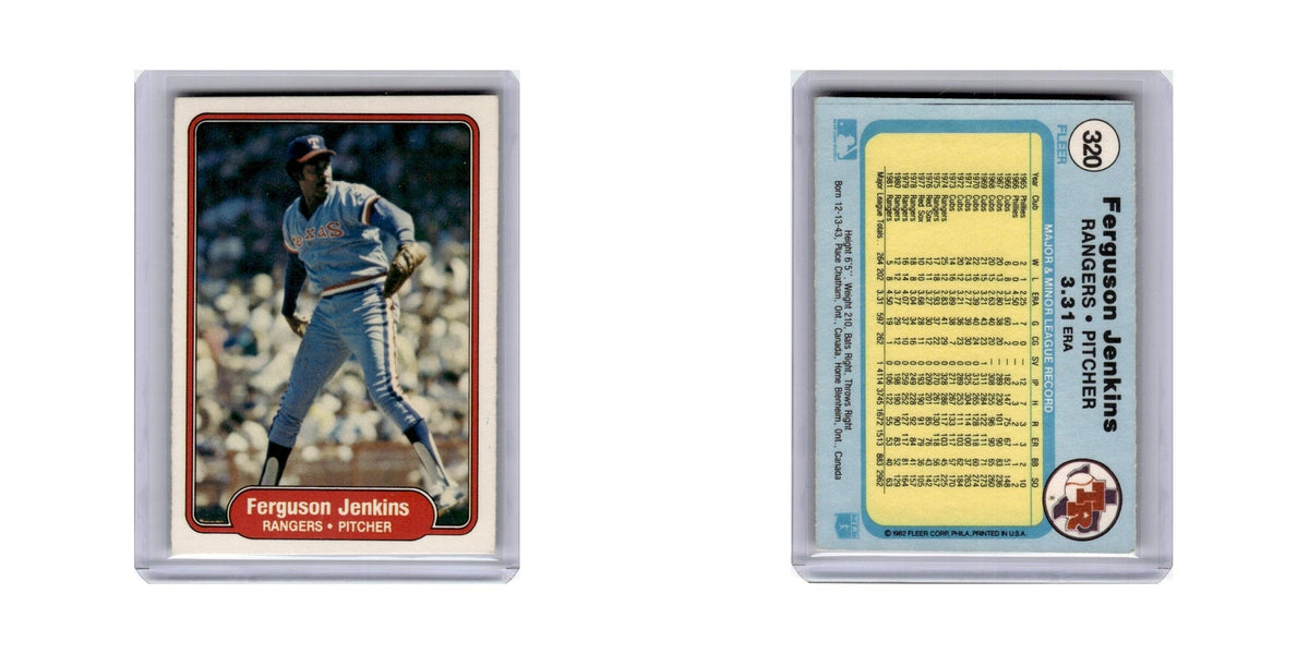 Ferguson Jenkins 1982 Fleer #320 Texas Rangers Baseball Card NM