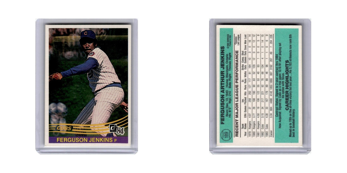 Ferguson Jenkins 1984 Donruss #189 Chicago Cubs Baseball Card NM