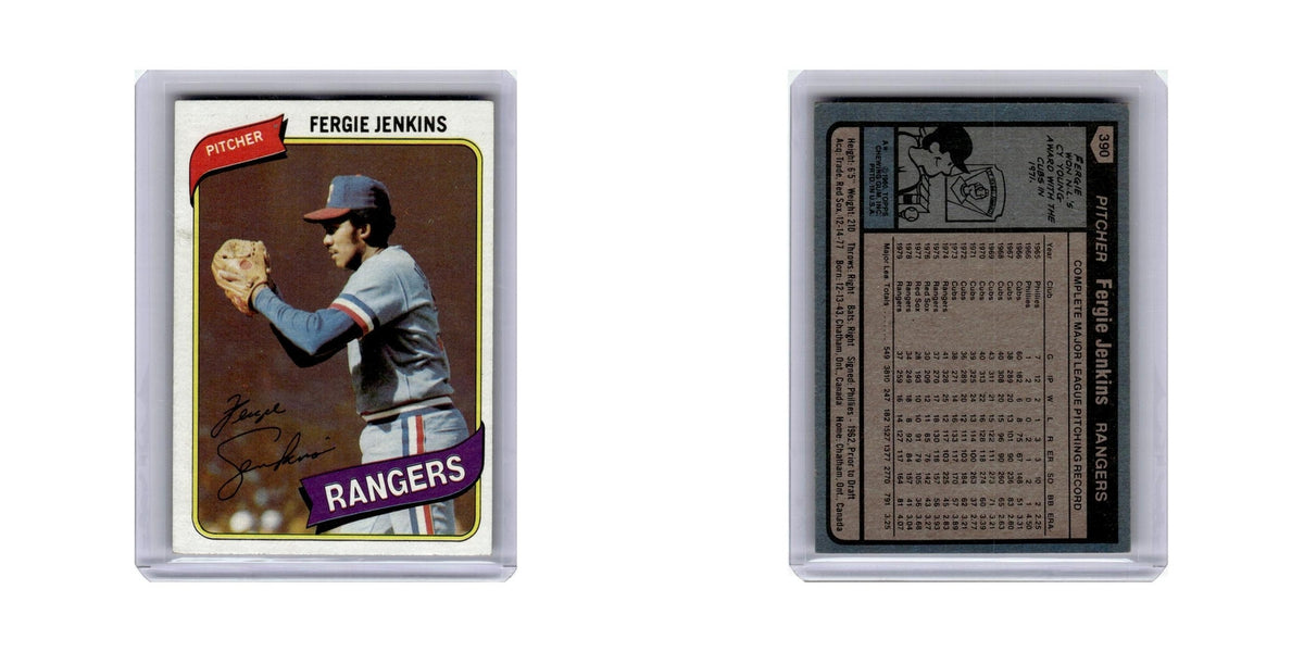 Ferguson Jenkins 1980 Topps #390 Texas Rangers Baseball Card NM