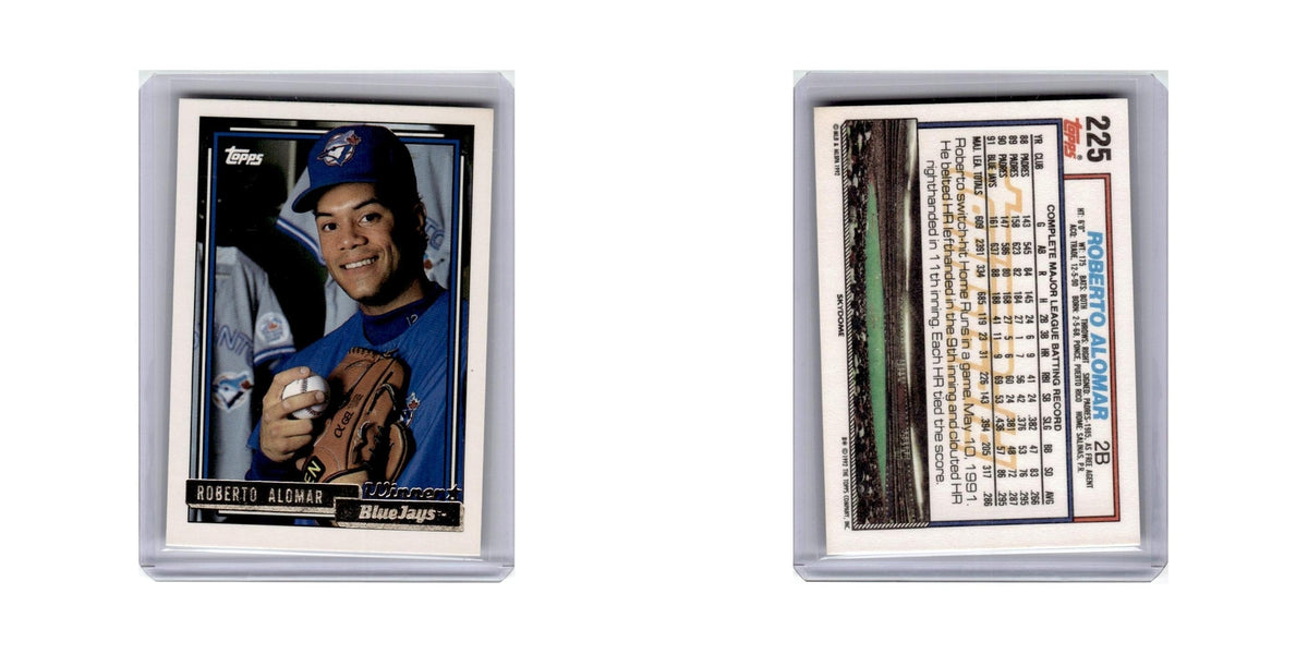 Roberto Alomar 1992 Topps Gold Winner #225 Toronto Blue Jays Baseball Card NM