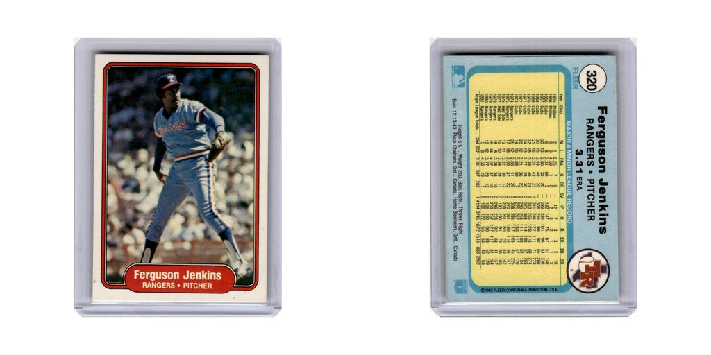 Ferguson Jenkins 1982 Fleer #320 Texas Rangers Baseball Card NM