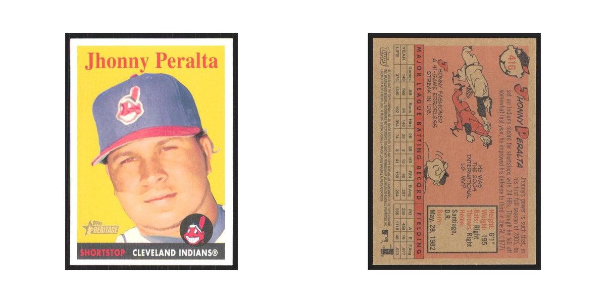 Jhonny Peralta 2007 Topps Heritage #416 Cleveland Indians Baseball Card NM