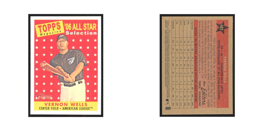 Vernon Wells 2007 Topps Heritage #487 Toronto Blue Jays Baseball Card NM