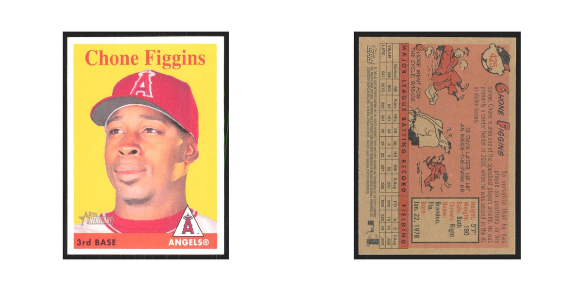 Chone Figgins 2007 Topps Heritage #425 Los Angeles Angels Baseball Card NM