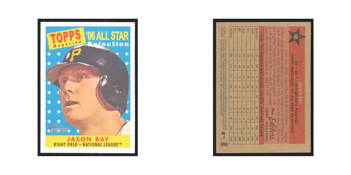 Jason Bay 2007 Topps Heritage #488 Pittsburgh Pirates Baseball Card NM