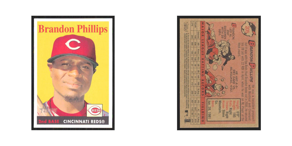 Brandon Phillips 2007 Topps Heritage #205 Cincinnati Reds Baseball Card NM