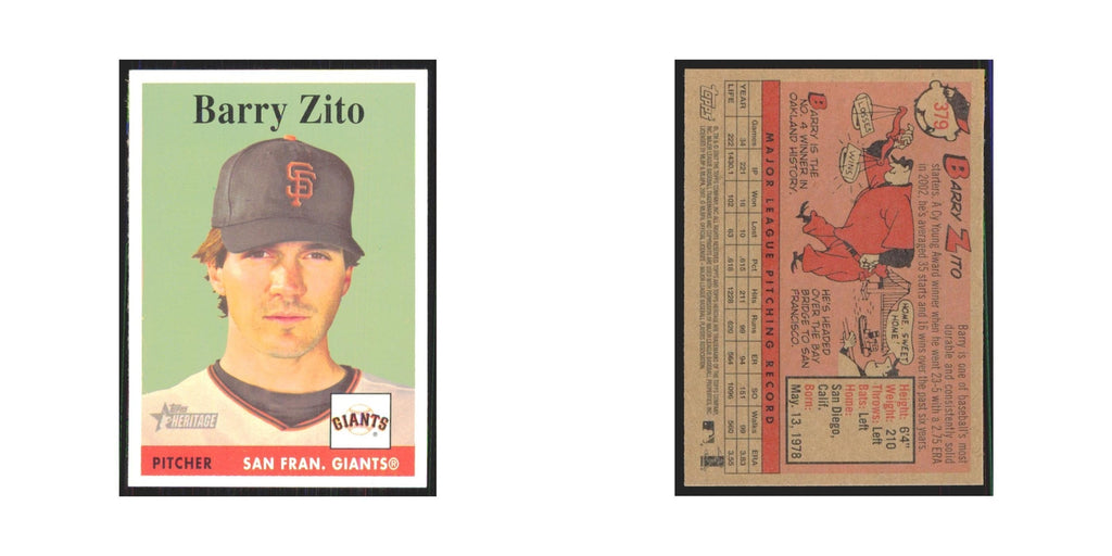 Barry Zito 2007 Topps Heritage #379 San Francisco Giants Baseball Card NM