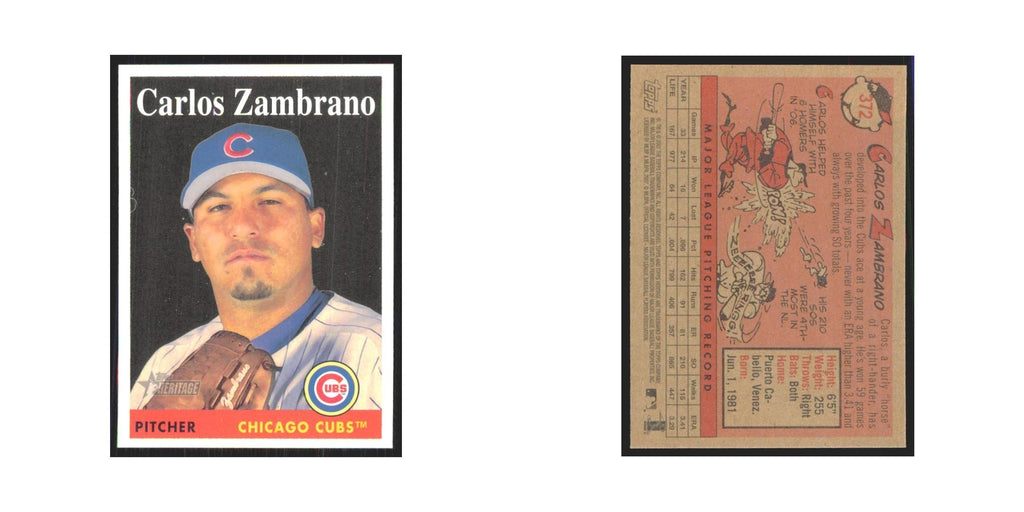 Carlos Zambrano 2007 Topps Heritage #372 Chicago Cubs Baseball Card NM