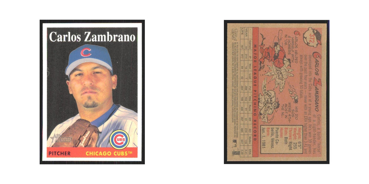 Carlos Zambrano 2007 Topps Heritage #372 Chicago Cubs Baseball Card NM