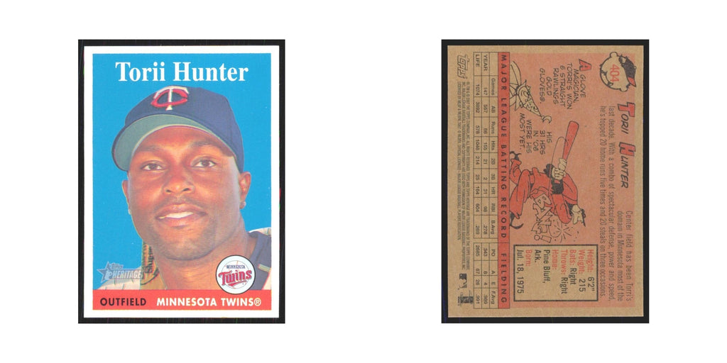 Torii Hunter 2007 Topps Heritage #404 Minnesota Twins Baseball Card NM