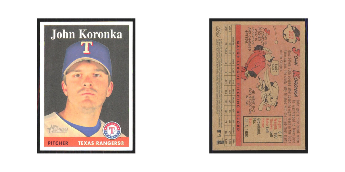 John Koronka 2007 Topps Heritage #207 Texas Rangers Baseball Card NM