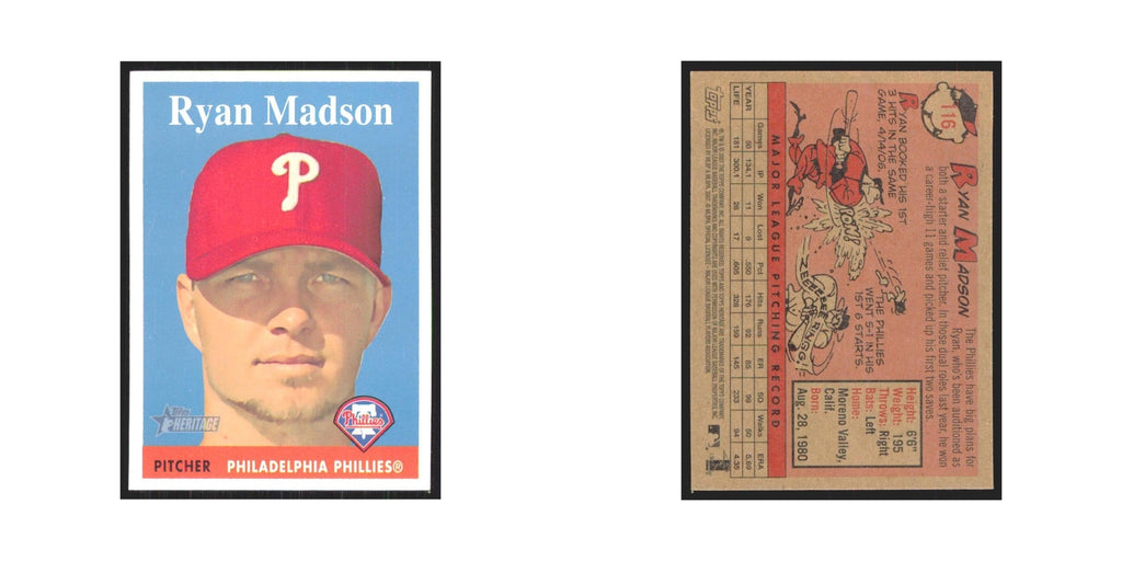 Ryan Madson 2007 Topps Heritage #116 Philadelphia Phillies Baseball Card NM