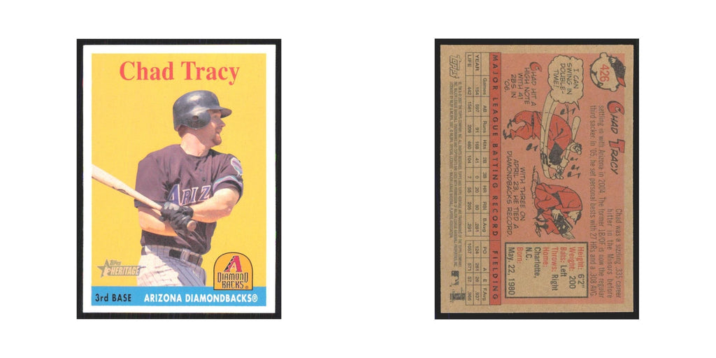 Chad Tracy 2007 Topps Heritage #426 Arizona Diamondbacks Baseball Card NM