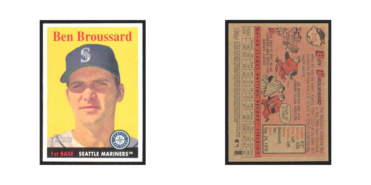 Ben Broussard 2007 Topps Heritage #215 Seattle Mariners Baseball Card NM