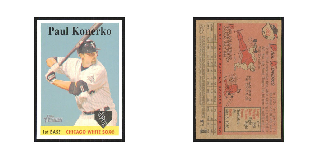 Paul Konerko 2007 Topps Heritage #362 Chicago White Sox Baseball Card NM