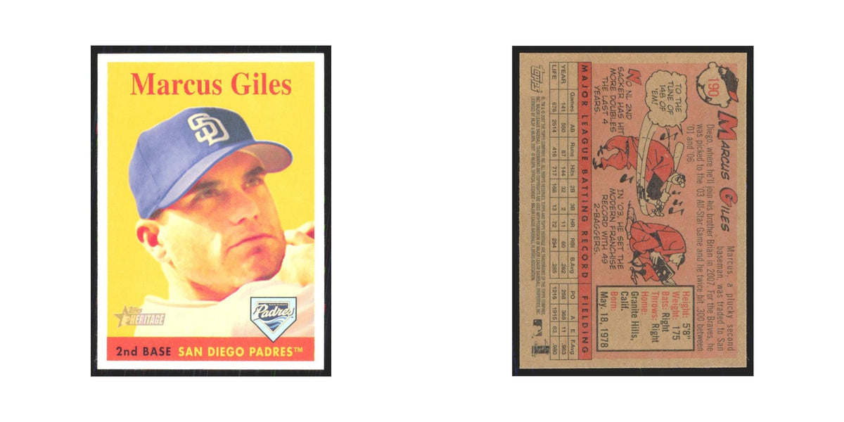 Marcus Giles 2007 Topps Heritage #190 San Diego Padres Baseball Card NM