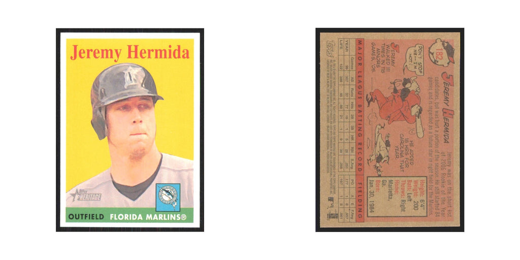 Jeremy Hermida 2007 Topps Heritage #182 Florida Marlins Baseball Card NM