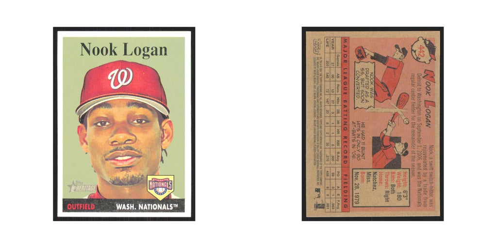 Nook Logan 2007 Topps Heritage #442 Washington Nationals Baseball Card NM