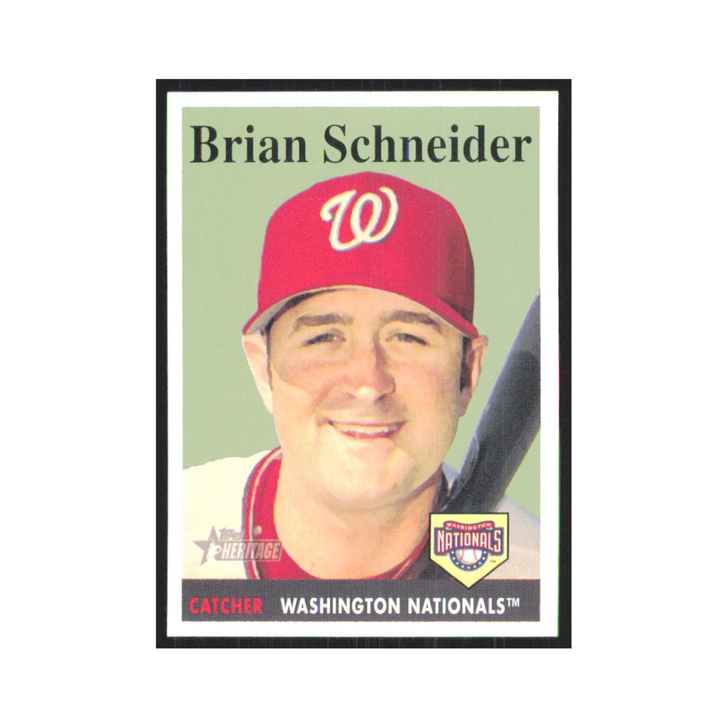 Brian Schneider 2007 Topps Heritage #114 Washington Nationals Baseball Card NM