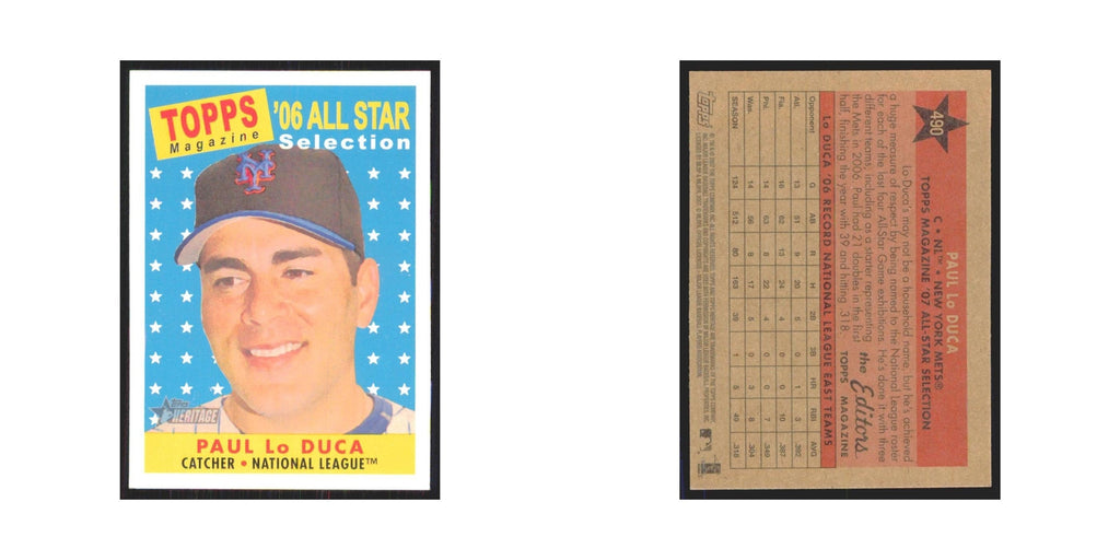 Paul Lo Duca 2007 Topps Heritage #490 New York Mets Baseball Card NM